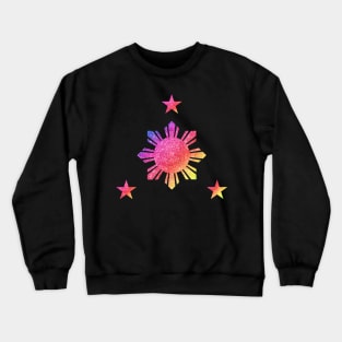 Philippines 3 Star and Sun Rainbow Filipino Flag Crewneck Sweatshirt